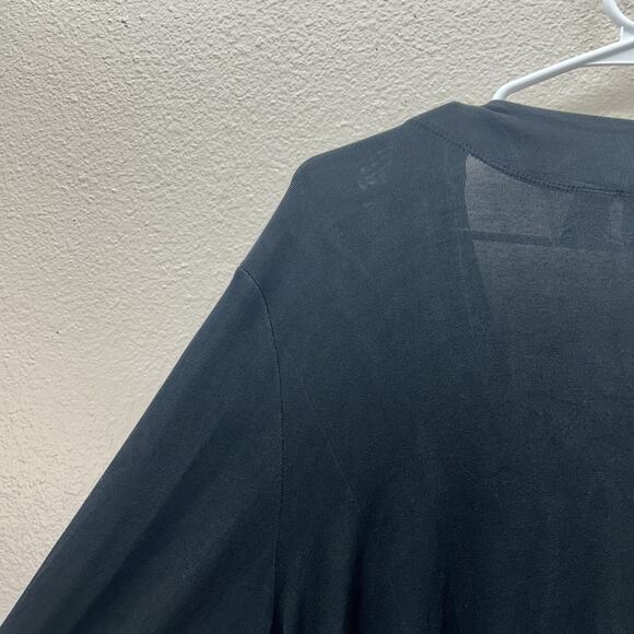 Chicos Sweater 3 XL Black Travelers Cardigan Gold Button Open Knit Witchy 90s - Picture 5 of 8